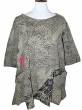 El Blouse - Japanese Kimono Print - Grey