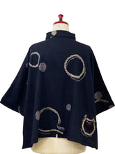 Tab Pocket Jacket - Multi Rings Print - Black