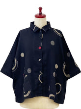 Tab Pocket Jacket - Multi Rings Print - Black