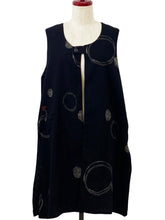Reversible Long Vest - Shippo/Multi Rings Print - Black