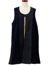 Reversible Long Vest - Shippo/Multi Rings Print - Black