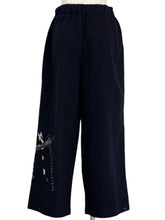 Button Tuck Bottom Pants - Solid/Multi Textile Patch - Black