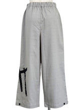 Button Tuck Bottom Pants - Solid/Multi Textile Patch - Light Grey