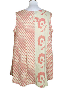 Tank Top - Natural Color - Flower Dot Print - Daisy Pink