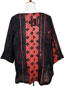 Essential Blouse - Kiku Print - Maroon