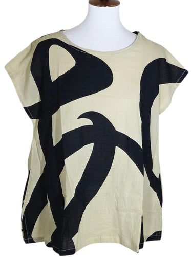 T-Top - Natural Color - Jumbo Hiragana A Print - Black
