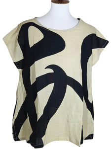 T-Top - Natural Color - Jumbo Hiragana A Print - Black
