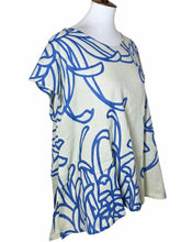 T-Top - Natural Color - Mum Print - Lapis Blue