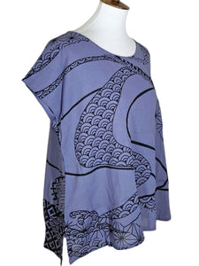 T-Top - Kimono Wave Print - Lavender
