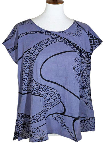 T-Top - Kimono Wave Print - Lavender