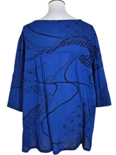 Button Top - Kimono Wave Print - Indigo