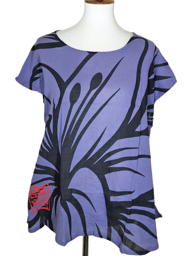 T-Top - Lily Print - Lavender