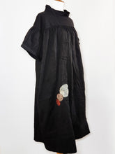 Puff Sleeve Dress - Poly - Vintage Patchwork - Black