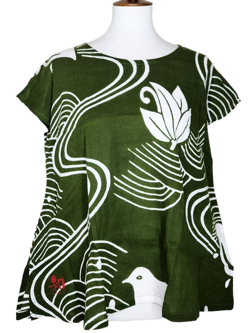 T-Top - Nami Print - Dark Olive - S/M