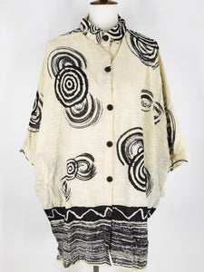 Button Front Shirt - Naruto Stripe Combo - Natural