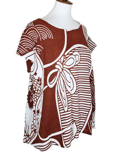 T-Top - Obi Print - Burgundy