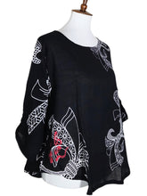 Essential Blouse - Ribbon Print - Black