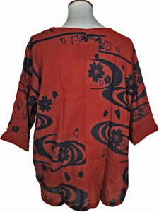 Essential Blouse - Sakura Stream Print - Maroon