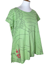 T-Top - Sashiko Tsuru Print - Lime