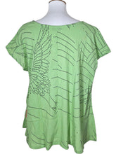 T-Top - Sashiko Tsuru Print - Lime