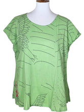 T-Top - Sashiko Tsuru Print - Lime