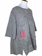 El Blouse - Sashiko Tsuru Print - Grey
