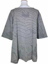 El Blouse - Sashiko Tsuru Print - Grey