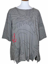 El Blouse - Sashiko Tsuru Print - Grey