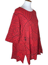 El Blouse - Sashiko Wave Print - Red