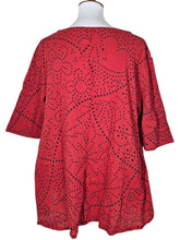 El Blouse - Sashiko Wave Print - Red