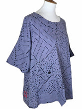 Tab Pocket Top - Sashiko Wave Print - Lavender