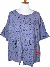 Tab Pocket Top - Sashiko Wave Print - Lavender