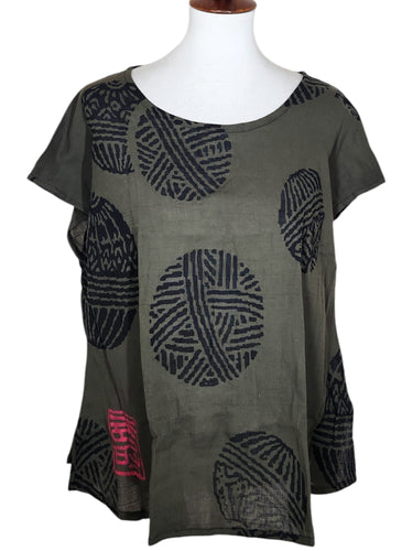 T-Top - Temari Print - Charcoal