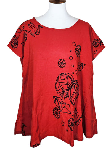 T-Top - Tsuru Temari Print - Red