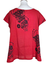 T-Top - Wave Kiku Print - Red