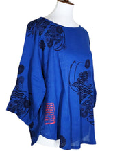 Essential Blouse - Wave Kiku Print - Indigo