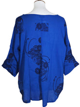 Essential Blouse - Wave Kiku Print - Indigo