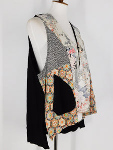 One-Of-A-Kind Assorted Kimono Silk Vest - M/L - 1