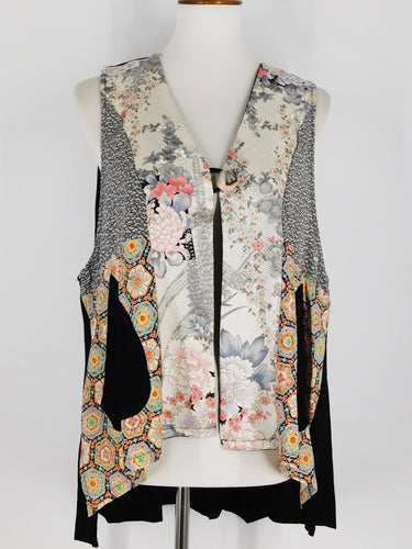 One-Of-A-Kind Assorted Kimono Silk Vest - M/L - 1