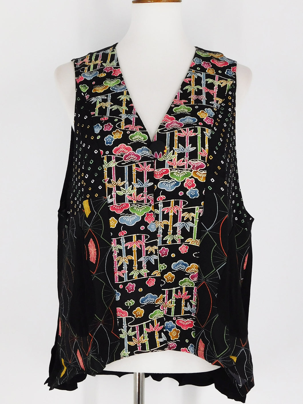 One-Of-A-Kind Assorted Kimono Silk Vest - M/L - 3