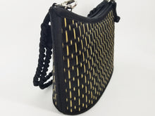 Tatami Style Crescent Shape Bag - Black Burleywood - Large