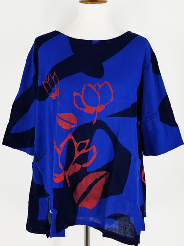 El Blouse - Jumbo A Print - Indigo