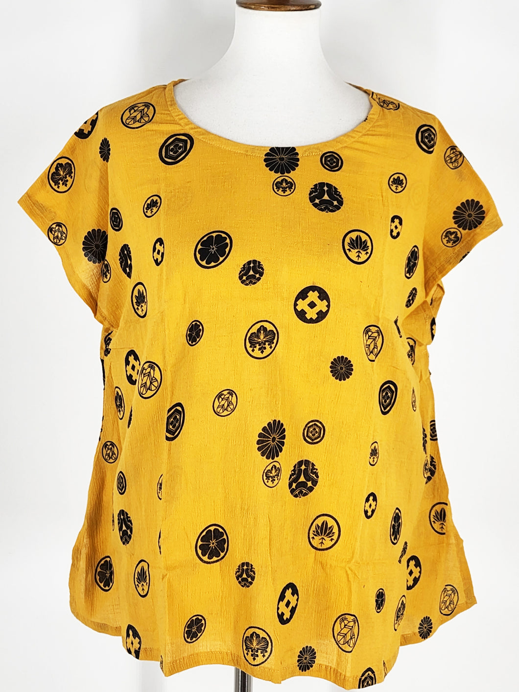T-Top - Bubble Kamon Print - Mustard