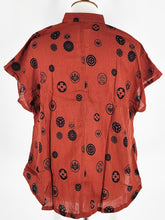 Pintuck Top - Bubble Kamon Print - Maroon