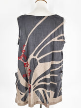 Pocket Tank - Big Butterfly Print - Grey