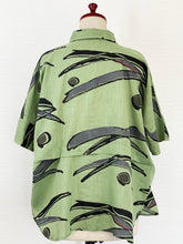 Short Sleeve Tuck Jacket - Bamboo Bubble Print - Light Green