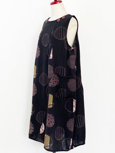 Panel Jumper - Multi Polka Dots Print - Black