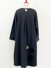 Tuck Dress - Fleece - Solid with Circle Patches - Charcoal