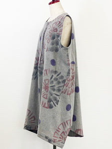 Sleeveless Pintuck Dress - Dandelion Paint - Grey