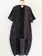 Panel Dress - Multi Dot Patchwork Print - Black